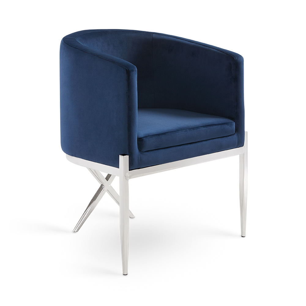 Anton Accent Chair: Blue Velvet
